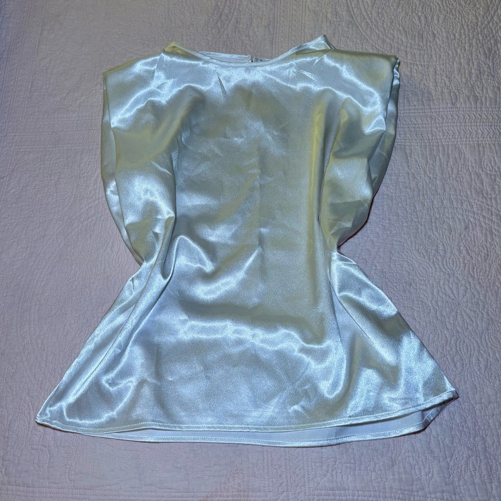 Elegant White Satin Women's Top